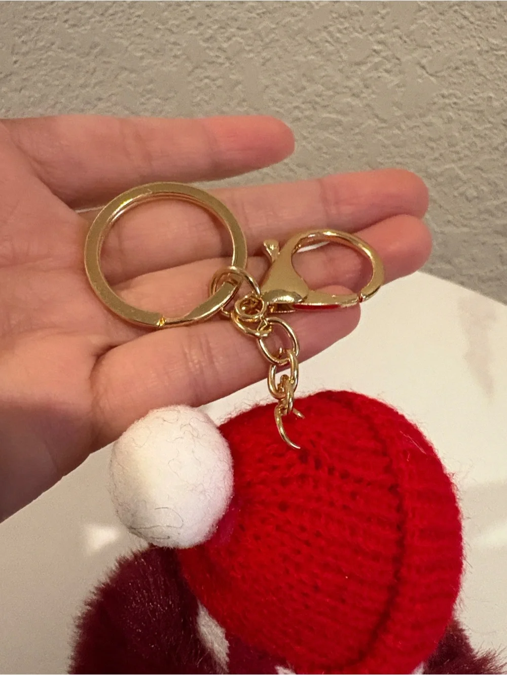 Red Pom Doll Bag Charm Keychain with Scarf NWT